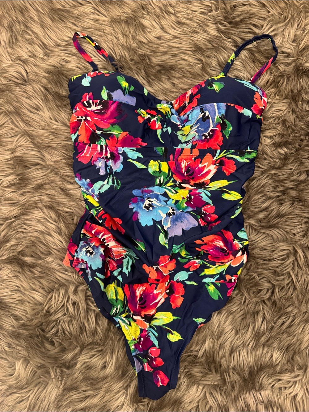 Catalina Navy One-Piece Swimsuit with Bright Floral Print